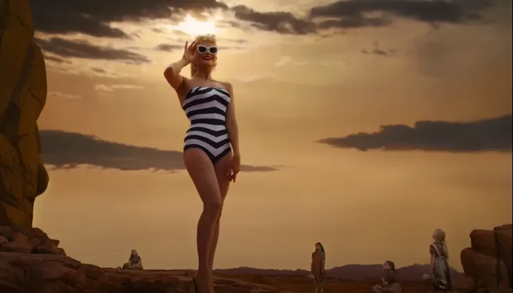 經典電影的金黃配色,仔細看馬格羅比全身多光滑