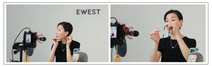 由品牌主理人主持的店鋪直播賣貨。圖源：小紅書截圖