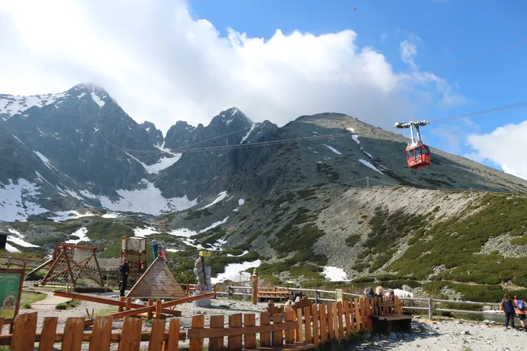高塔特拉山上的登山纜車