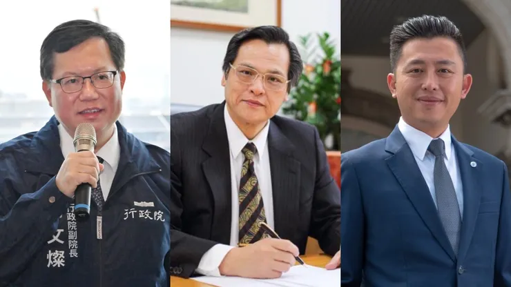 鄭文燦(左)和林智堅(右)的論文指導教授都是陳明通(中)。圖片轉載自: n.yam.com/Article/20230614163789