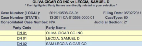 Sam Leccia與老東家Oliva的法律訴訟案件