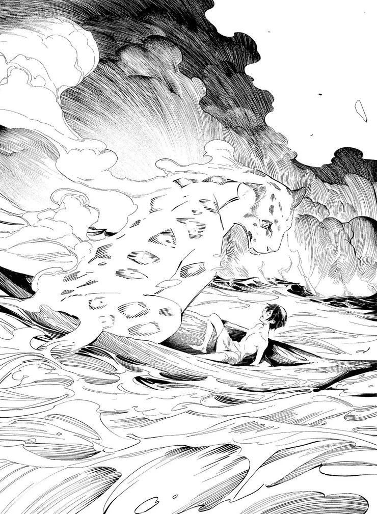 主角瓦利在海上漂流時看見雲豹。