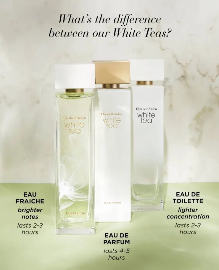 白茶 EDT、EDP 瓶身與留香差異 (圖片來源 : 雅頓官方IG)