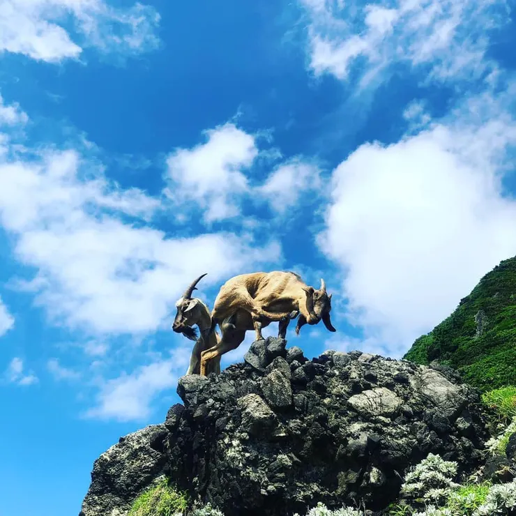 沒有暈船的三人，就盡情徜徉在蘭嶼的藍天白雲豔陽中