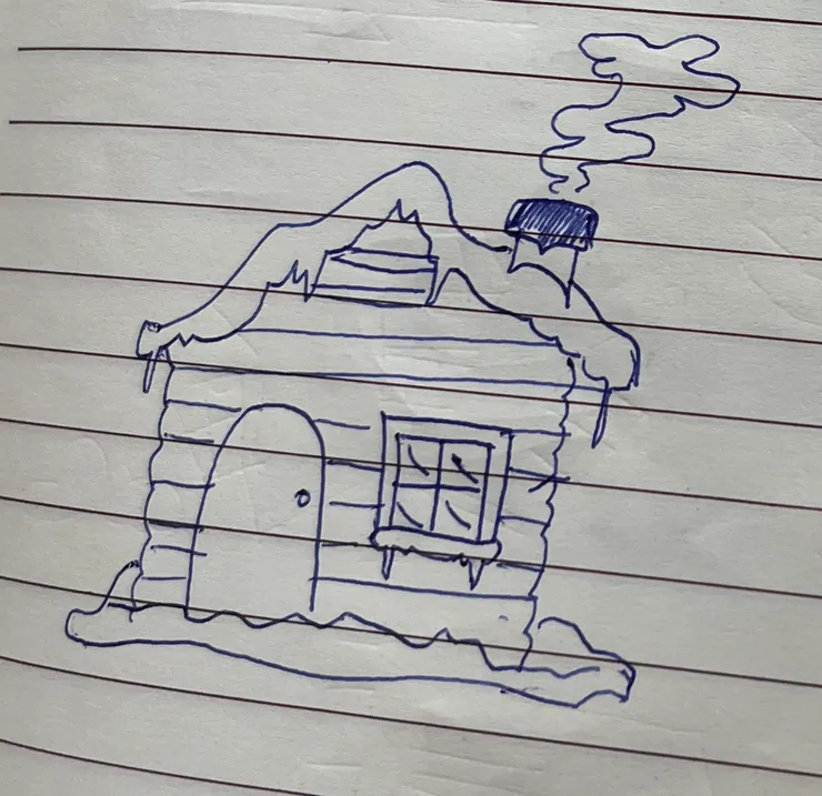 從沒想過自己也可以畫出那種結冰小木屋😭