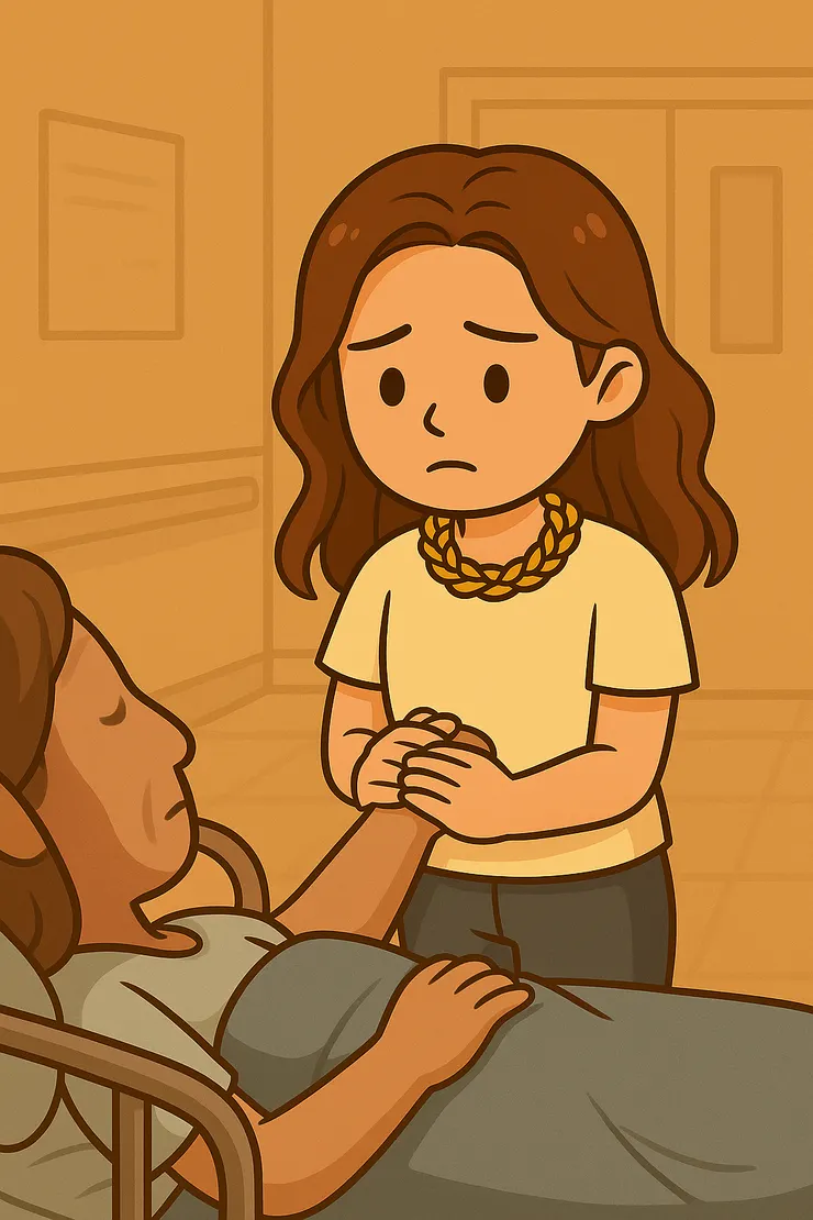 那一刻，我站在手術室外，握著她的手，其實全身都在抖。 我沒說出來的那些害怕，就藏在這張圖裡了。