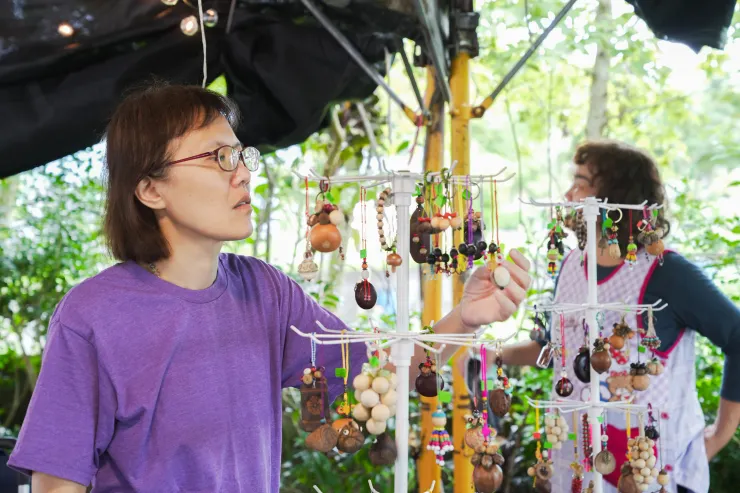 除了農產品，好日市集也會有手作攤位，如種子手作、有機棉服飾等。