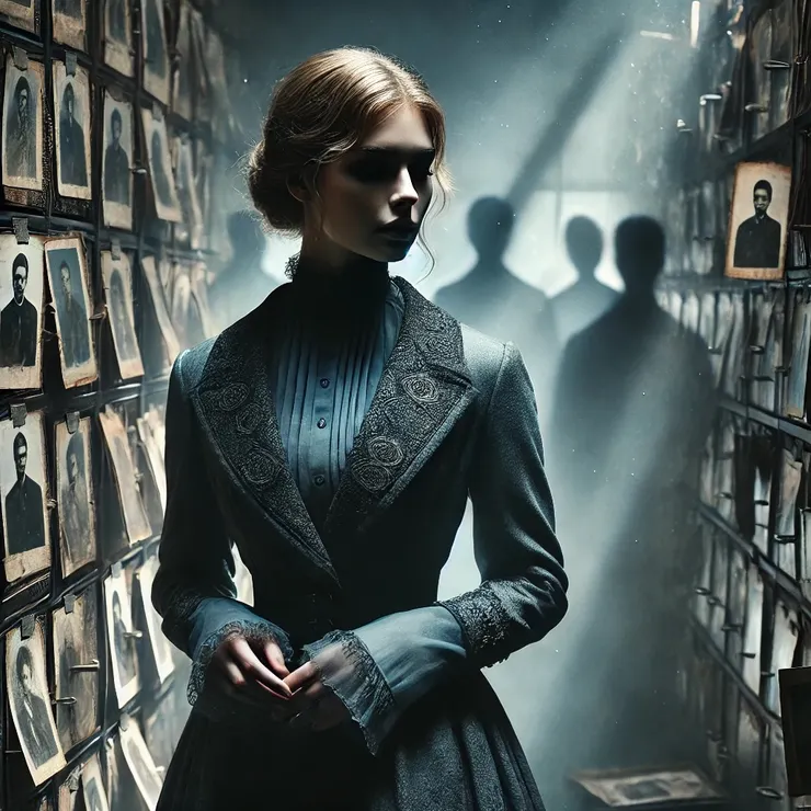 She found him in the depths of an abandoned archive, a photograph nearly erased by time. The ink had smudged, the paper softened with age, yet beneath the haze, there was movement - an unsettling, spectral shift.