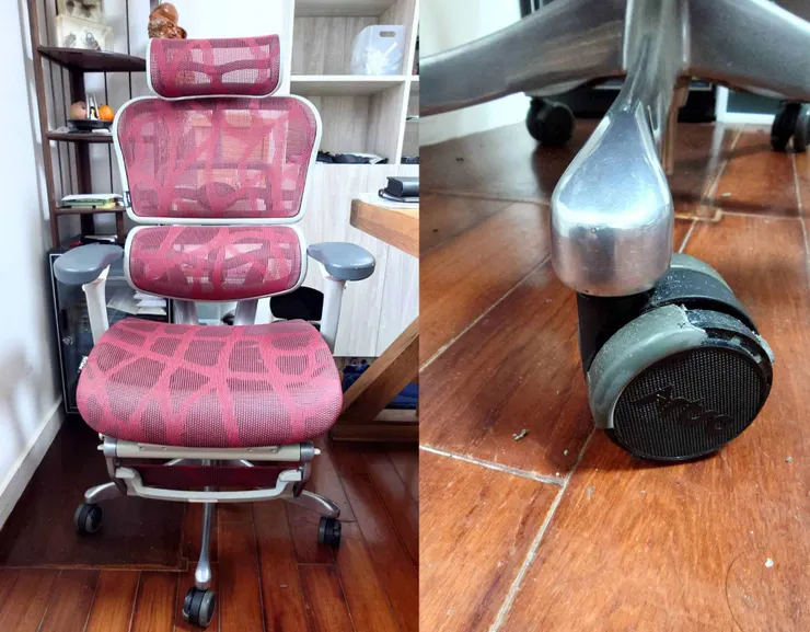 人體工學椅PU輪損壞