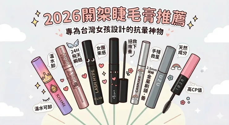 2026開架睫毛膏推薦：專為台灣女孩設計的抗暈神物