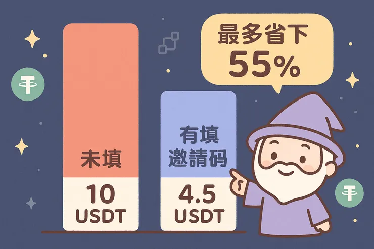 使用 Gate.io 邀請碼註冊交易，搭配 GT 幣最多可享 55% 手續費減免
