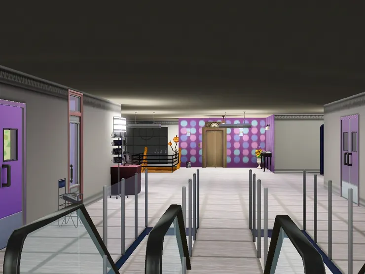 我要二樓的電梯大堂很是顯眼，所以用了鮮艷的顏色和搶眼的圖案。