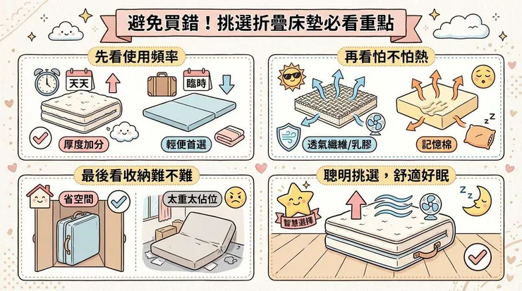 避免買錯！挑選折疊床墊必看重點