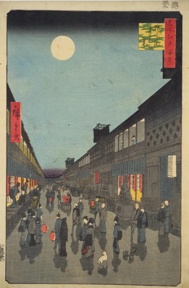 猿若町夜景 ( Photo Credit : 日本國立國會圖書館資料庫 )