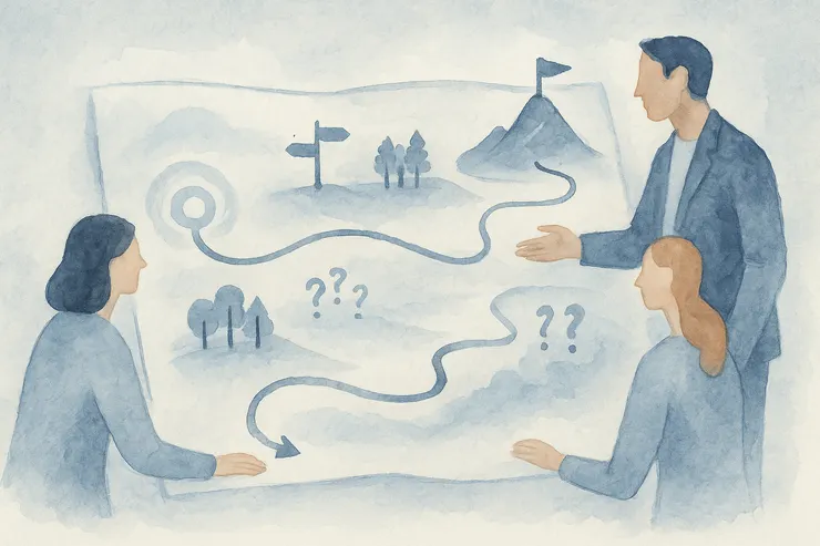 透過共識合作地圖，把彼此的想像具體化，清楚溝通、對齊目標。