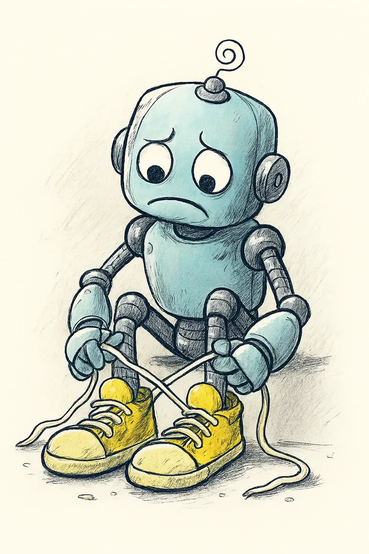 人類覺得輕而易舉的事，對 AI 卻難如登天。由 ChatGPT 生成。