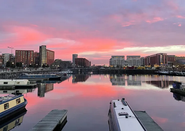 皇家阿爾伯特碼頭 (Royal Albert Dock) 的日落
