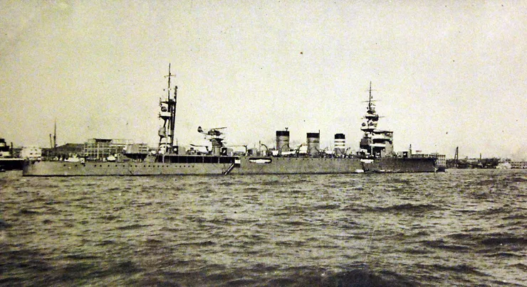 1937年拍攝的名取號輕巡洋艦