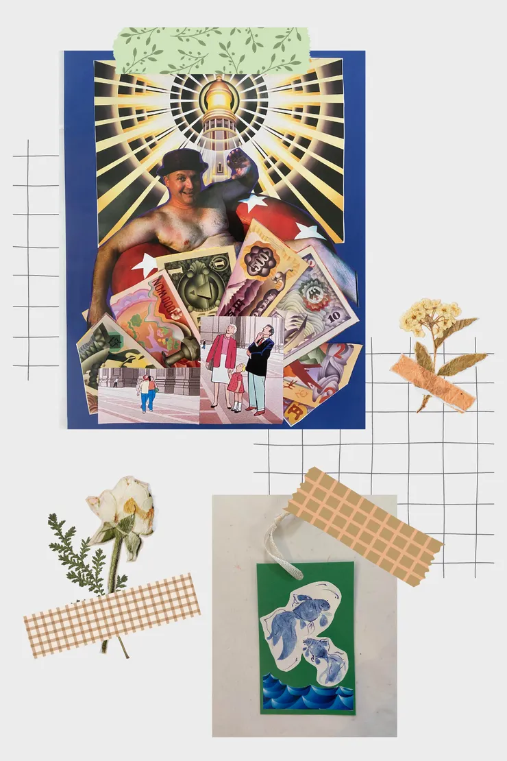 我做的拼貼畫和書籤