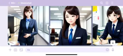 Line Moonshot指令:插畫 在辦公室穿著套裝的女生