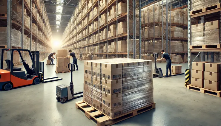 纏膜就是外面包上像保鮮膜一樣的東西,防止商品跑位