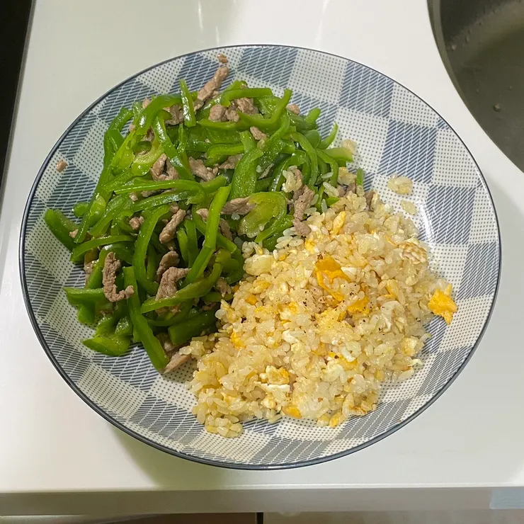牛肉炒青椒&蛋炒飯