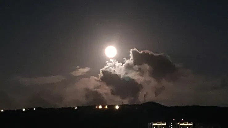 中秋的月亮，又圓又大