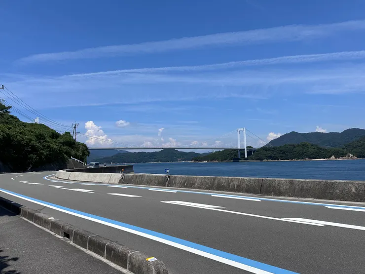 店門口遠眺伯方大島大橋