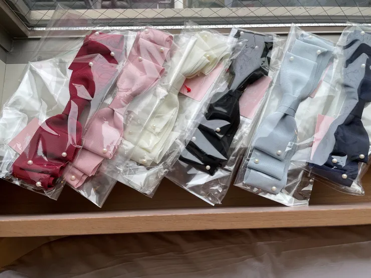 グログランリボンクリップ實拍