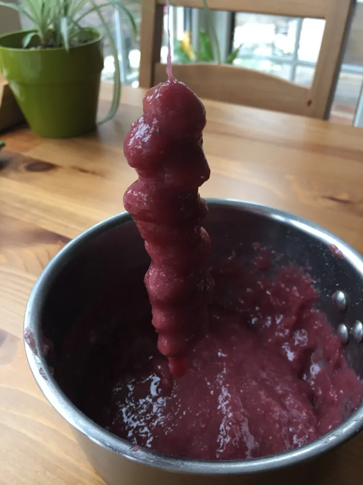 沾上葡萄醬的核果串