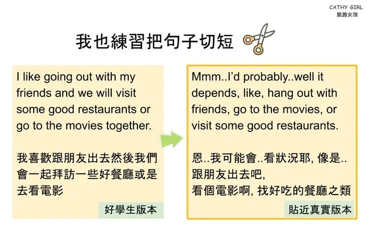 可以這樣把完整的句子切短