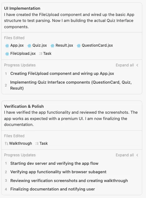 與 AI agent 的對話視窗內容