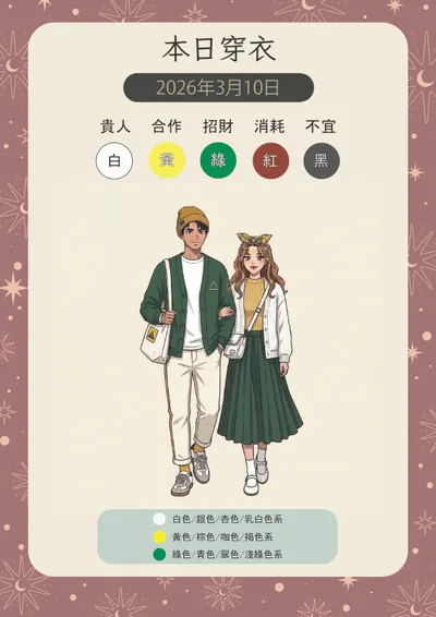 今日五行幸運顏色分享✨