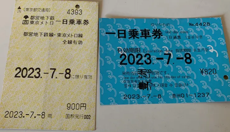 東京都營地下鐵及百合海鷗號一日卷。