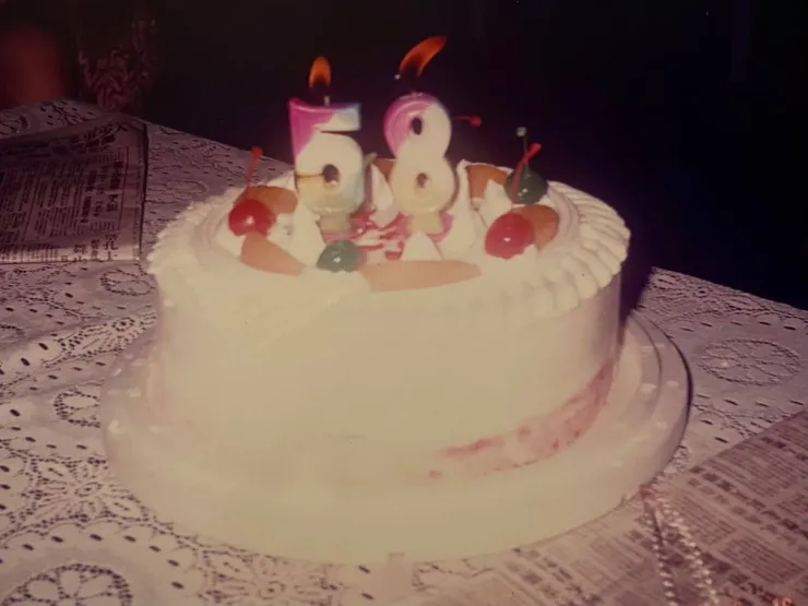 爸爸58歲的生日蛋糕。