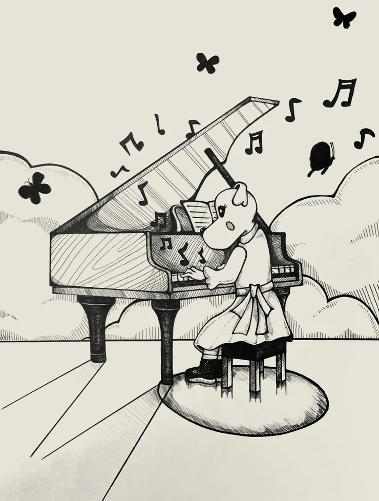 黑色原子筆手繪