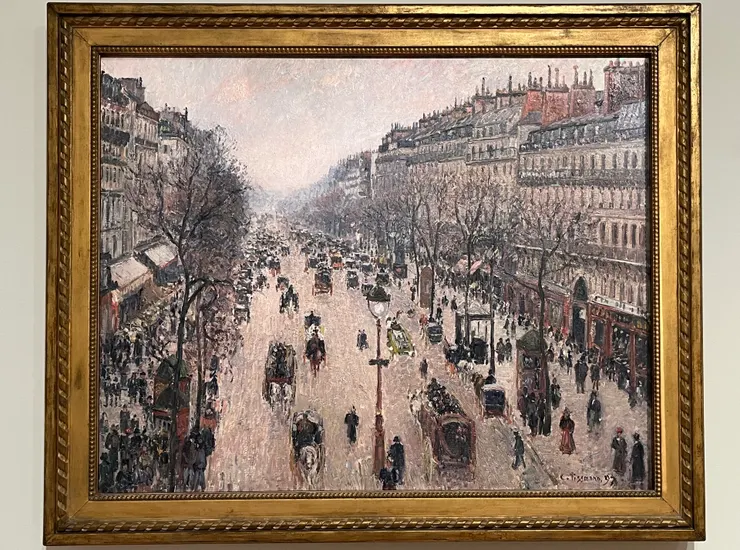 Boulevard Montmartre, morning, cloudy weather, 1897 By Camille Pissarro
