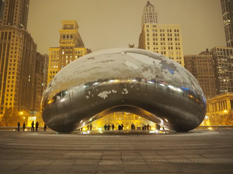 Cloud Gate in winter.