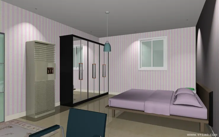 睡房以淺粉紅色為主，又是打主溫馨甜蜜的感覺。