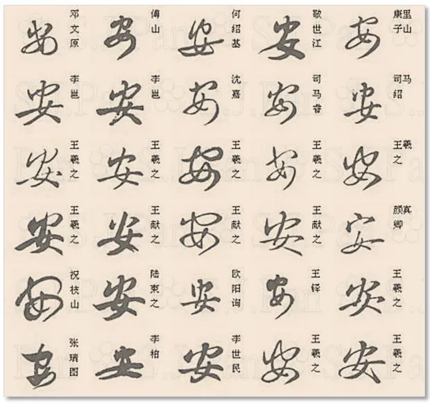 平假名「あ」的字源是「安」。