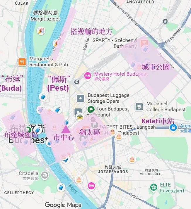 布達佩斯 區域地圖