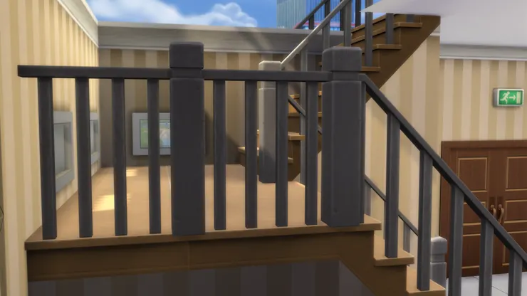 很常見的「轉折樓梯」，我常很不明白到底這平台算是半層還是怎樣。