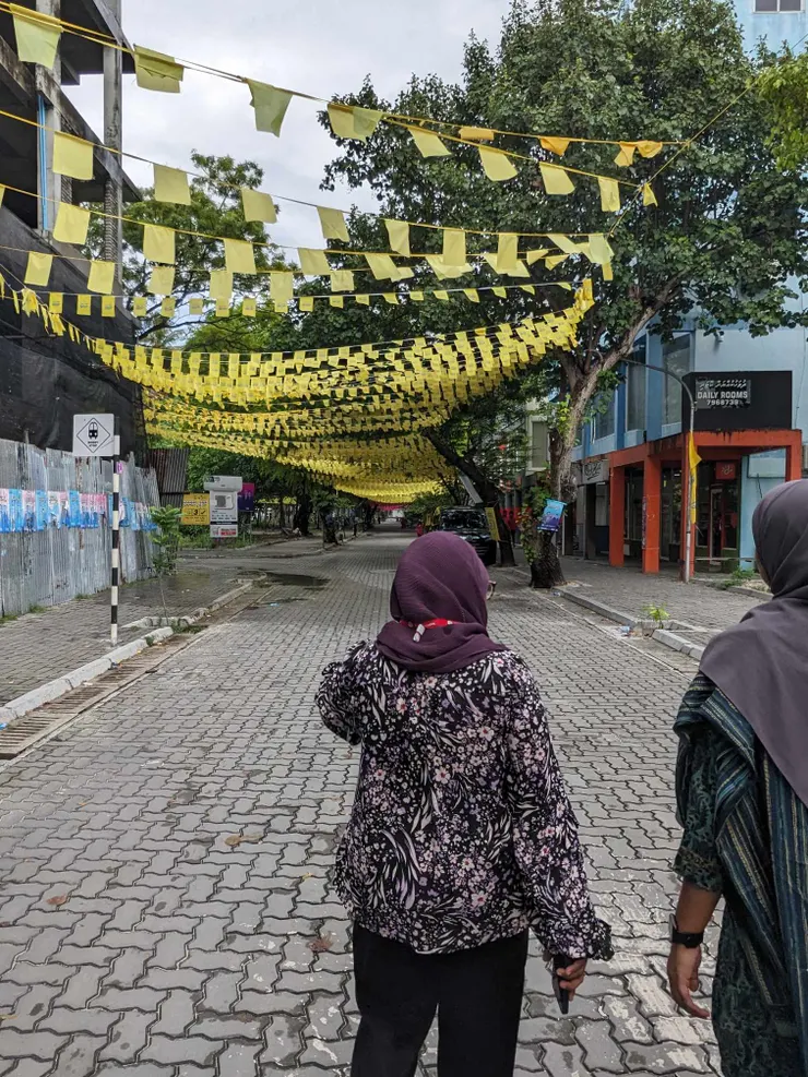 選舉旗幟，不同陣營使用的顏色不同