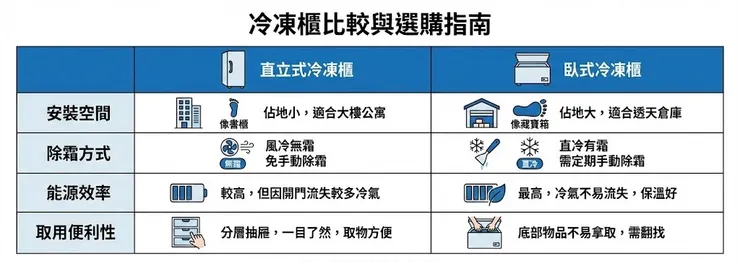 冷凍櫃比較統整圖