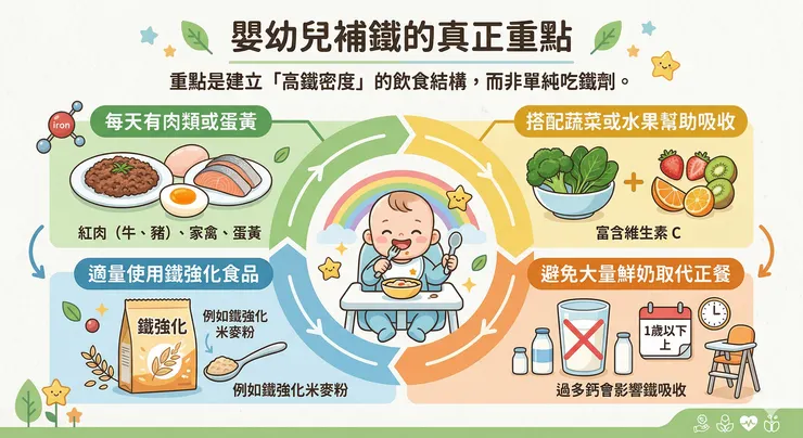 嬰幼兒補鐵飲食重點