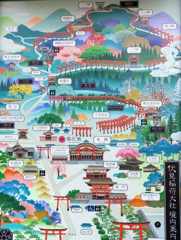 爬了一座自己也不預期的山。原以為只是隨意走走，卻在鳥居的引領下，一步步走進更深的境地。 從平地的喧鬧，到山腰的靜謐，每一段坡道都在問自己：「要放棄還是繼續往前？」因為不知道前方還有多遠，問下山的路人，都說快到了，那像前方吊著紅蘿蔔的驢子，終就有快吃到的錯覺。回想起來，這是願望、試煉與心靈覺醒的路。