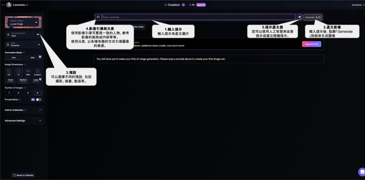 Leonardo.ai 最新 V2 介面，設計更為簡潔直觀
