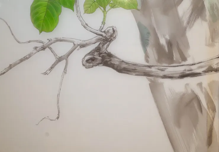  〈春律─向林玉山老師致敬／三月之晨〉局部－泡桐