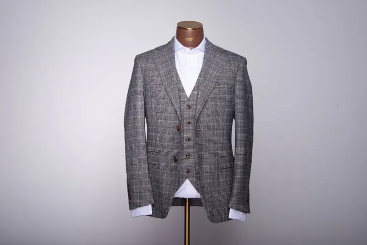 9. 復古格紋西裝外套 682202-3 灰色