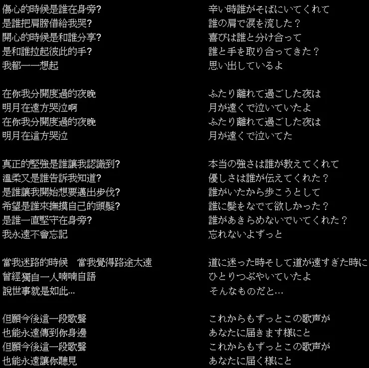 【Who (誰)】歌詞